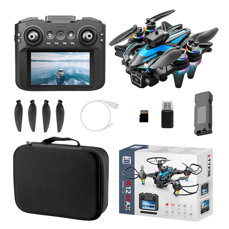 K12 max brushless drone with 4.3inch large screen remote control, hd aerial photography, esc, and intelligent obstacle avoidance