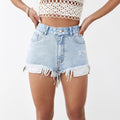 Pre-sale-35783  cross-border fashion foreign trade women's clothing ins fashion trend stylish hole denim raw edge