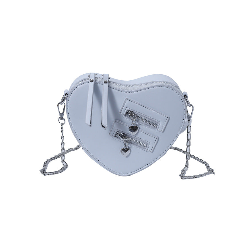 Foreign trade love-shaped small bag women's 2025 new high-end versatile women's bag fashionable and popular chain messenger bag