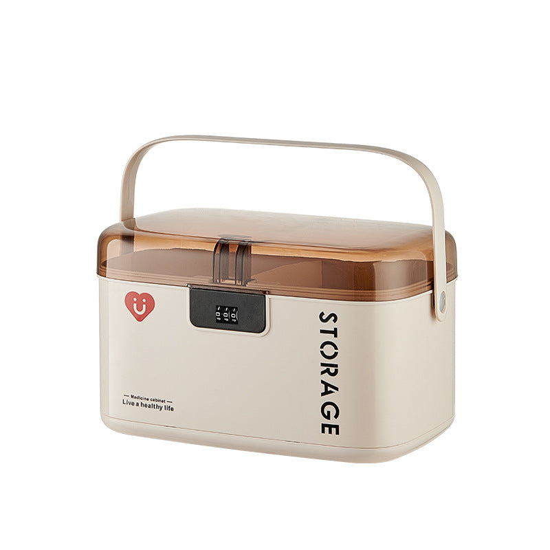 Household medicine box with lock password Multifunctional large-capacity drawer type medicine storage box Medicine bedroom storage box