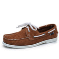 Men's casual leather shoes - lightweight, hand-stitched, plus size, classic boat shoes, old money style