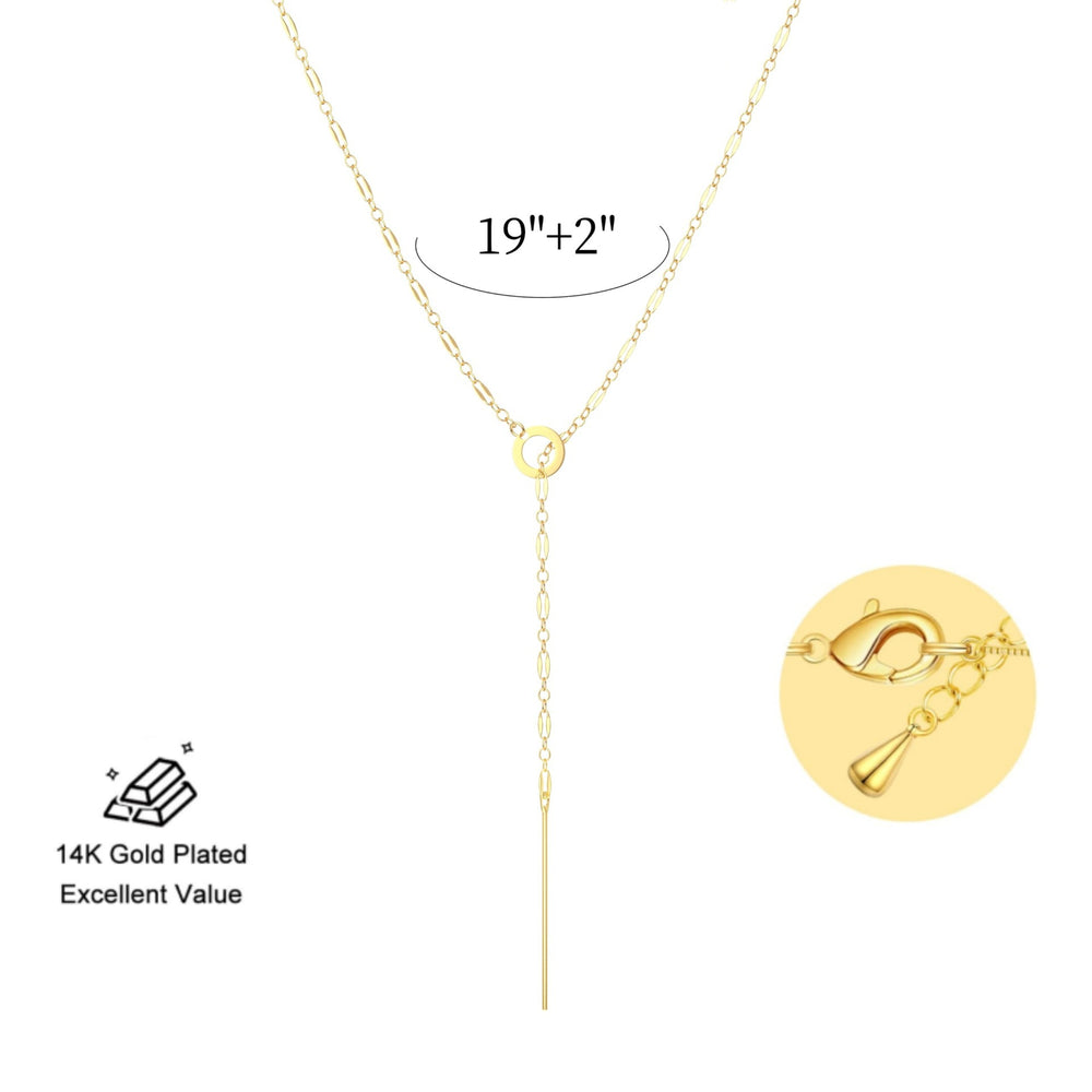 Real gold brass plating fashion cross-border hot sale lasso necklace fashion long necklace hanging women's classy necklace