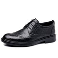 Brogue leather shoes for men - british style groomsmen, black, business formal, suit, casual leather shoes, men's wedding shoes