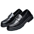 New men's leather shoes - slip-on style, perfect for business, weddings, interviews, and casual wear. featuring a comfortable, thick sole and a classic british design