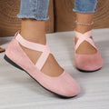 plus size suede cross elastic band round toe lazy flatssummernew arrivalflats beanie shoes in stock wholesale