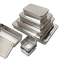 Sushi display plate sushi box 304 stainless steel tiramisu tray rectangular with lid fresh-keeping box for stalls
