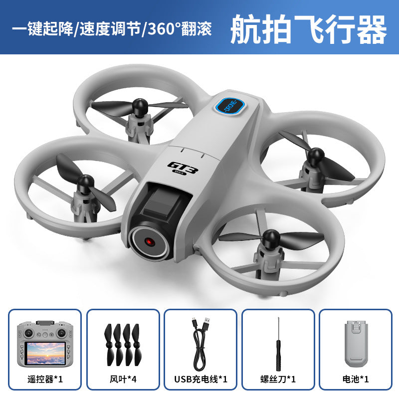 Gt3mini drone with 4.3inch screen control, optical flow positioning, hd image transmission, dual lens, and extended flight time