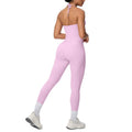Cloud-feel quick-dry tie-up tank top & high-waisted pocket leggings activewear set - perfect for outdoor running, fitness, and yoga