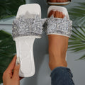 Plus size women's summer sandals & slippers -  new collection: bowknot rhinestone flat slide sandals - ready to ship