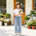 New spring trendy girls' jeans: korean style fashionable and stylish casual pants for kids - versatile children's clothing