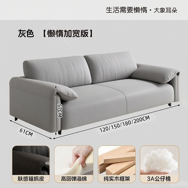 Sofa living room small apartment 2026 new arrival rental room double three-person rest area elephant ears lazy fabric sofa