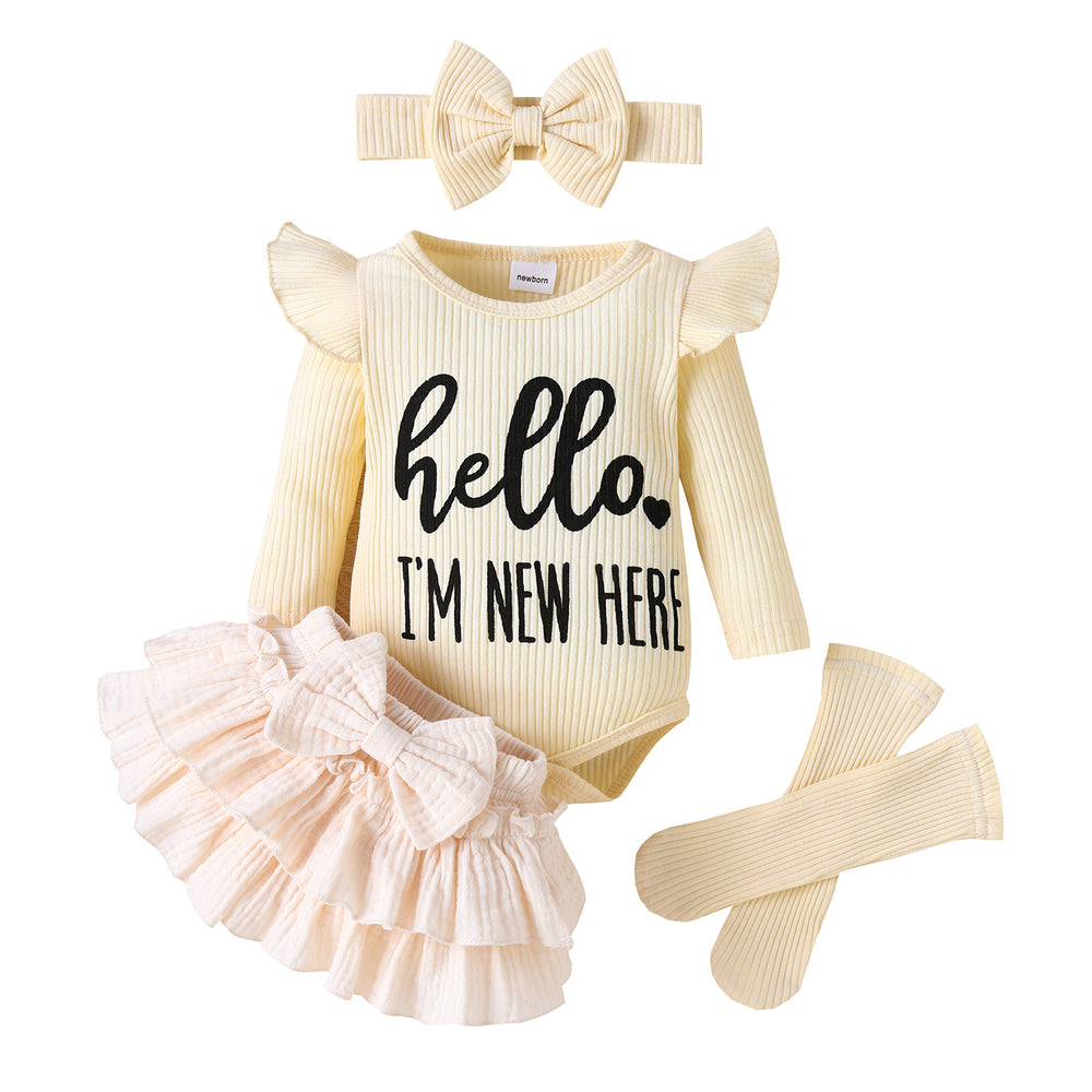 Children's clothing long sleeves khaki + khaki pants suit