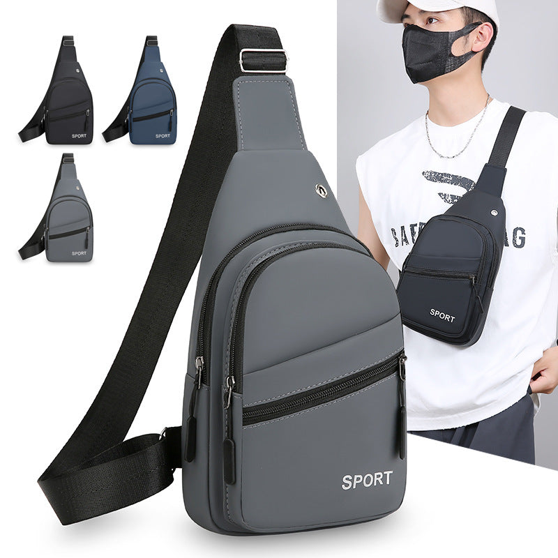 Simple breast bag men's bag new business leisure shoulder bag texture chest bag foreign style versatile oblique span bag