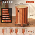 [rattan style] one table and 4 stools [cherry wood color] pulley style