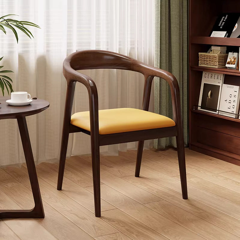 Designer ash back dining chair scandinavian solid wood book chair armrest seat study chair horn chair president chair