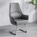 【premium pu leather】arched arm chair - dark grey