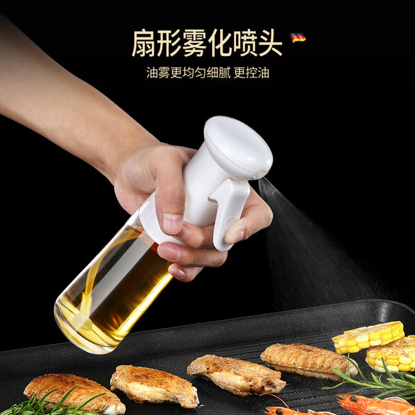 Glass oil spray bottle, kitchen atomized soy sauce bottle oil spray pot, air pressure portable barbecue steak oil control oil storage watering can