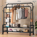 【upgraded】side storage mesh double layer double rod 150 black_hook_wheel + pulley