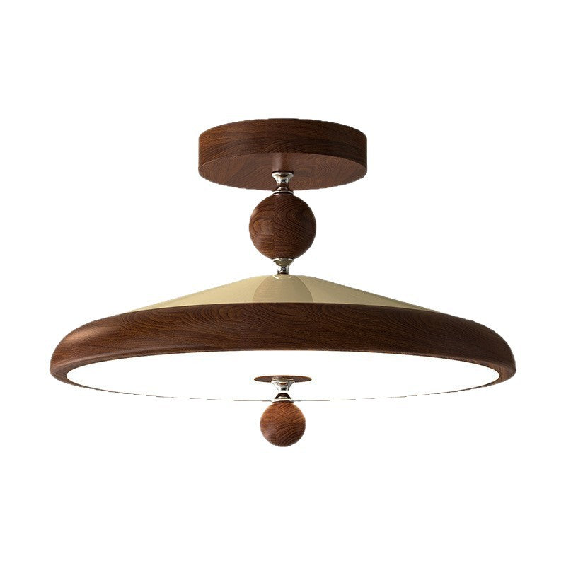 French antique bedroom eye protection ceiling light retro walnut wabi sabi wind study aisle balcony wrought iron lighting