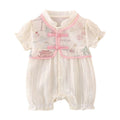 Baby clothes summer thin newborn baby girl one-piece full moon 100-day chinese style short-sleeved romper summer clothes