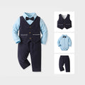 Wholesale new spring/autumn boys' gentleman outfit: vest, romper, and three-piece set for baby and toddler first birthday celebration