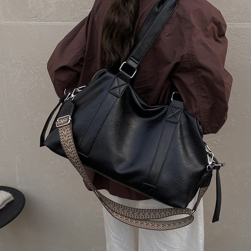 Retro maillard large-capacity bag for women new arrivalcasualfashion shoulder crossbody bag classy sense work clothing tote bag