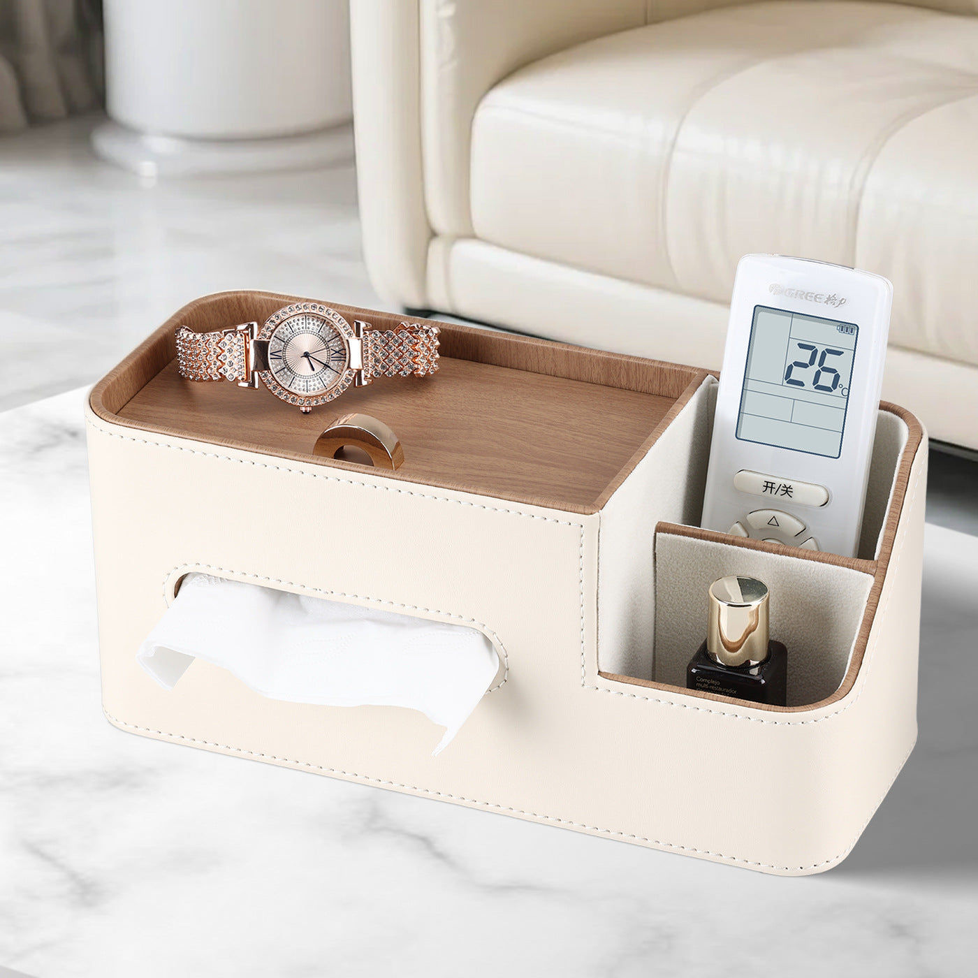 Household carton creative mobile phone holder remote control desktop storage box living room coffee table light luxury high-end tissue box