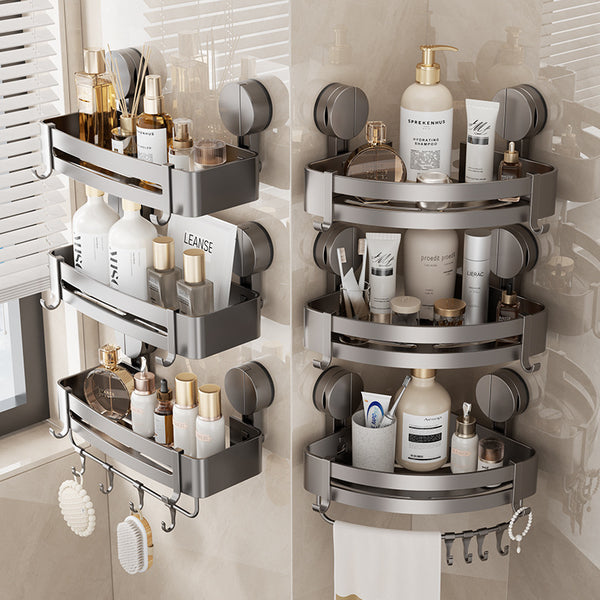 Toilet Suction cup rack No punching Wall hanging toilet Washing station Toilet bathroom Triangle storage