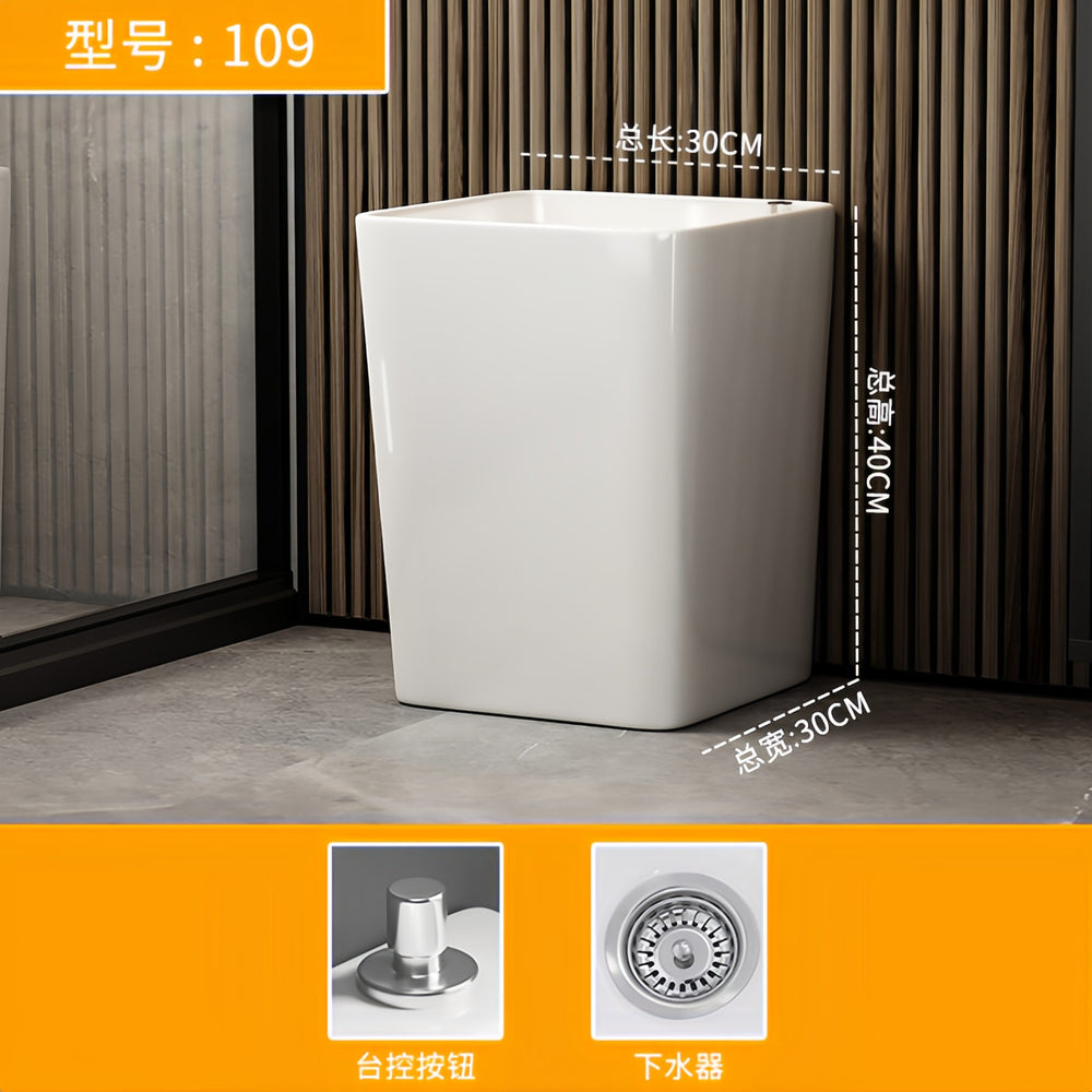 Balcony mop pool ceramic all-in-one mop pool floor washing mop basin pool slot bathroom floor-standing for home mop basin