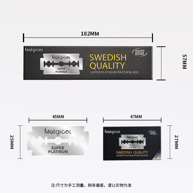 Matgicol stainless steel double edge blades men's manual razor blades 100 pieces boxed razor blades wholesale
