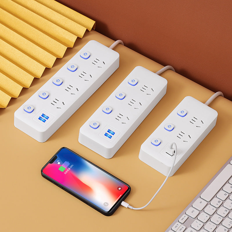 New national standardfor home socket plug strip long cable usb strip with switch multi-function multi-hole plug-in board drag strip