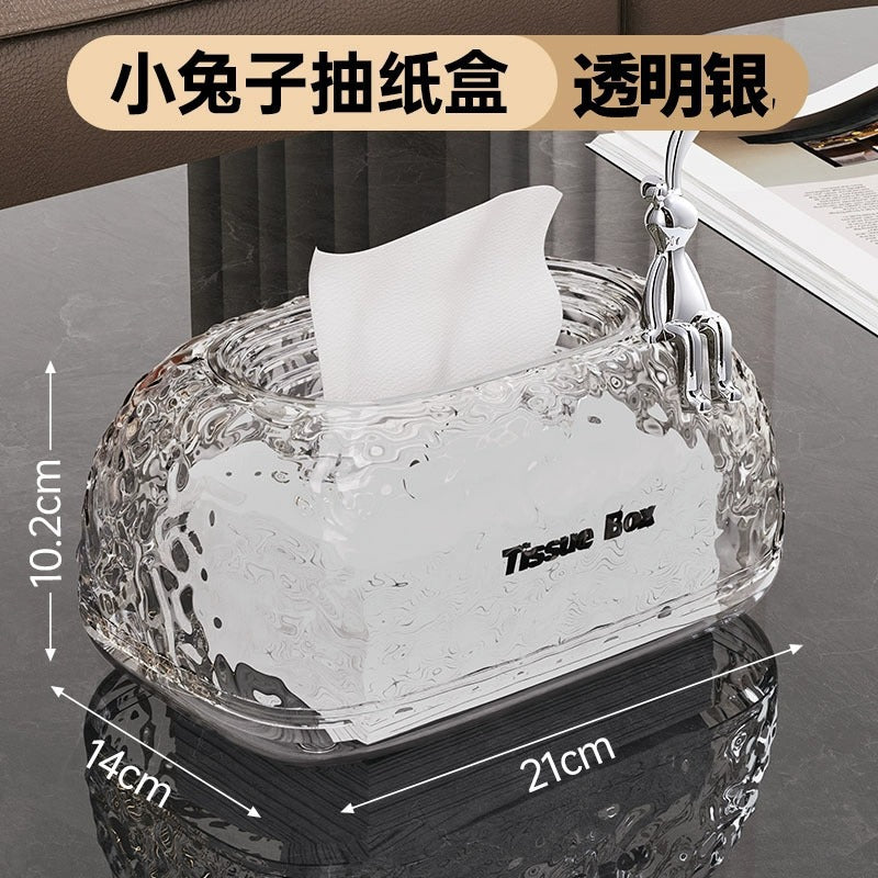 Light luxury tissue box household living room high-end napkin paper box creative bedroom sunken advanced desktop paper box