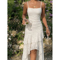independent station  romanticelegance jacquard pleated suspender longdress