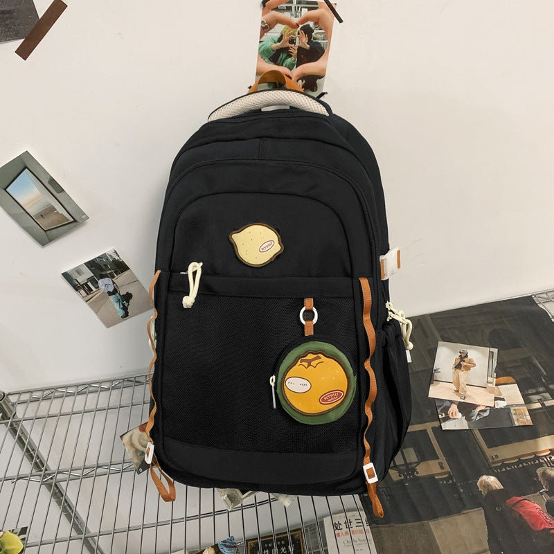 Large capacity backpack women's ins niche style double shoulder bag high school student casual sports backpack men's versatile laptop travel bag