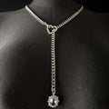 golden stainless steel love lasso sliding chain women's double-layer adjustable light luxury versatile stainless steel clavicle chain