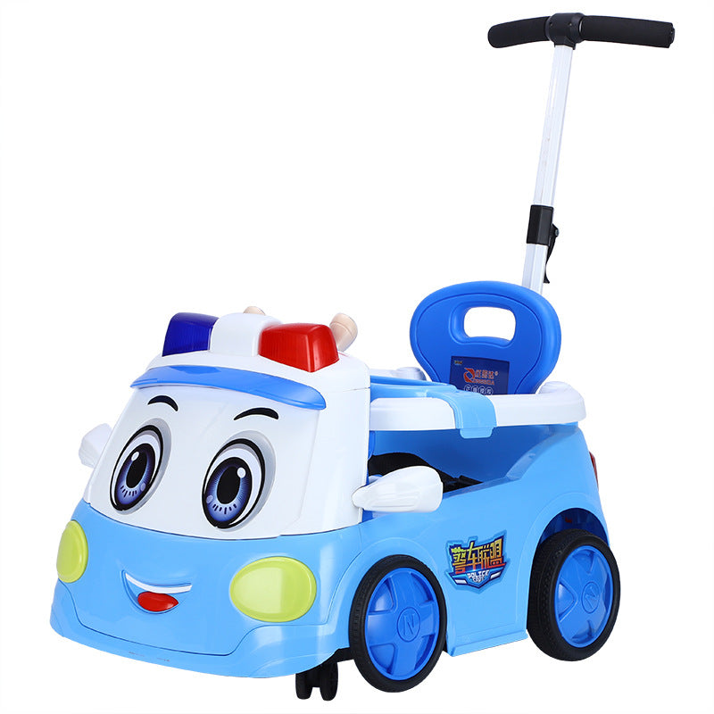 Police Car Alliance Genuine remote control electric vehicle anti-rollover boys and girls can sit and push four-wheeled electric toy car