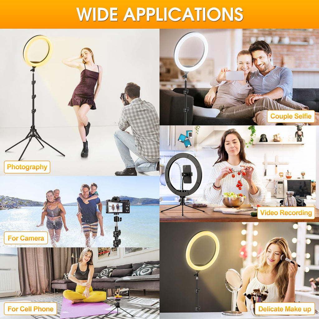 Cross-border 12 inch ring light ring filling light live stream bracket photo beauty lighting mobile phone filling light