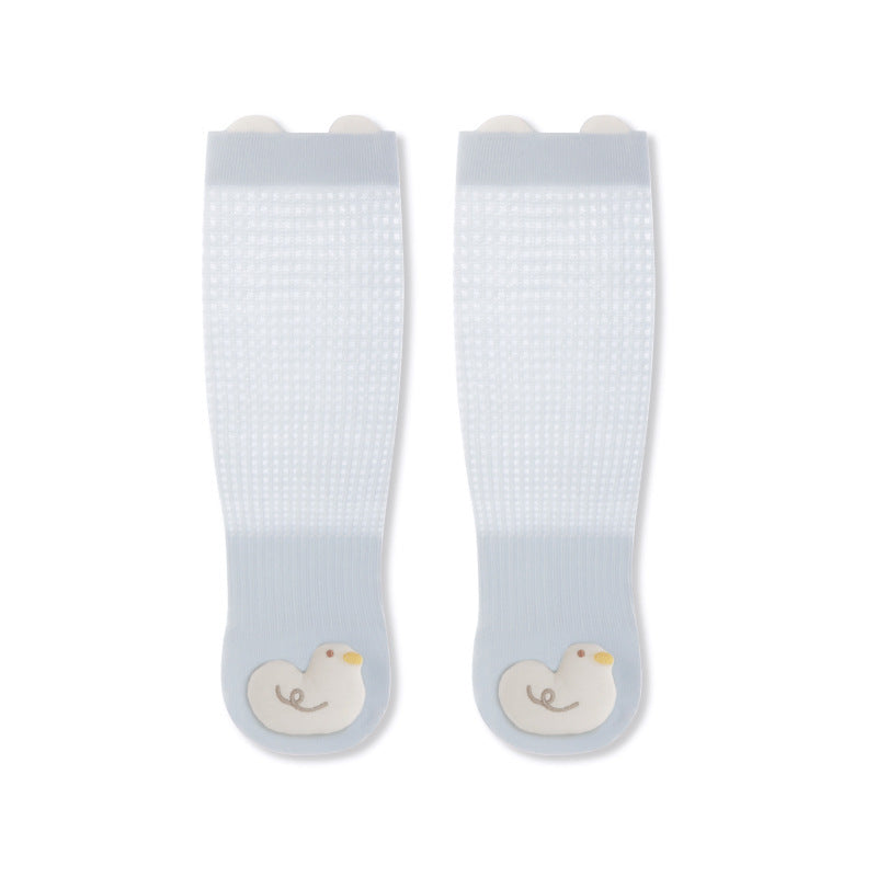 Babylon baby stockings summer thin mesh breathable kidsknee high socks cartoon doll ear calf socks