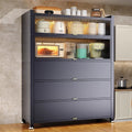 Kitchen storage rack with door, dust-proof storage cabinet, floor-standing multi-layer multi-functional cupboard, sideboard, cupboard, storage cabinet
