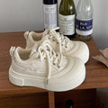 Meteor white shoes women's fall and winter heightened thick sole big toe ugly cute shoes 2026 new arrival easiest for match casual sneakers preppy style