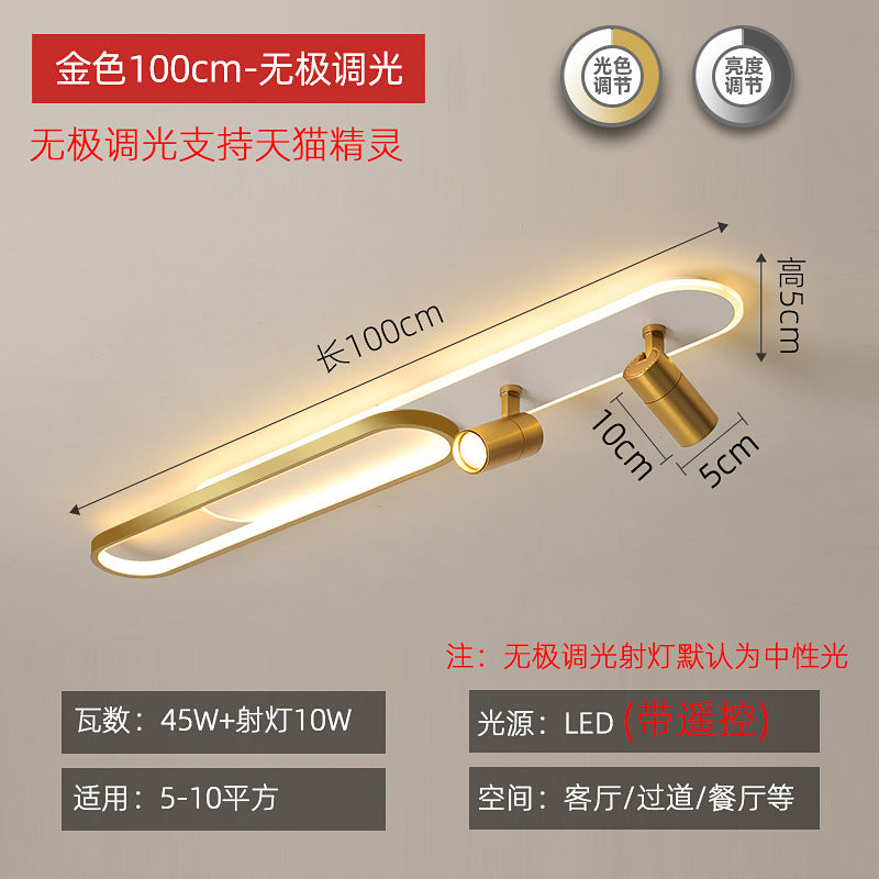Corridor ceiling light, aisle light, creative personality, strip with spotlights, no main lighting, simple modern cloakroom lighting