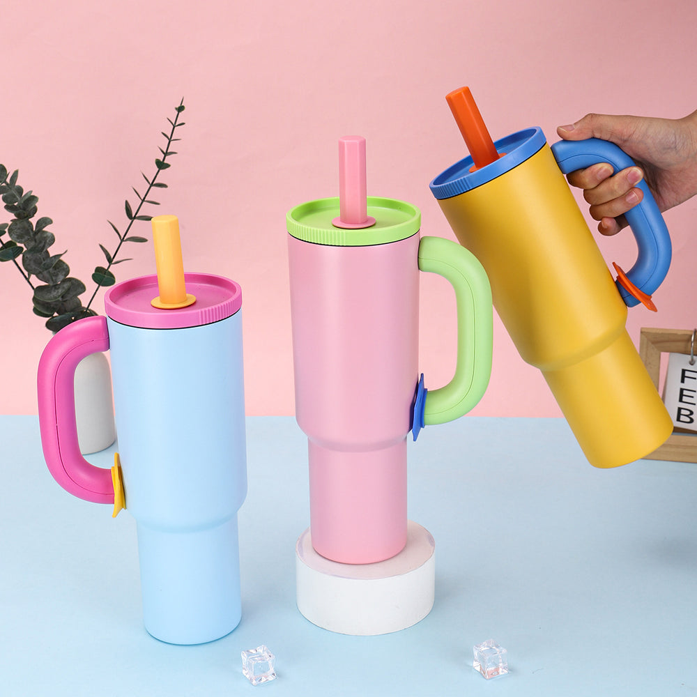 Amazon dopamine large capacity ice cup 304 stainless steel vacuum insulated mug with portable handle - perfect for car use