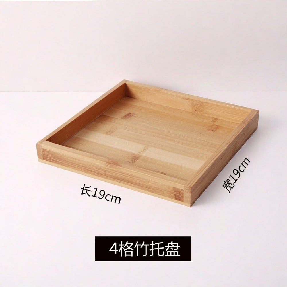 Bamboo tray fruit plate snack plate 2 grids 3 grids 4 grids 6 grids tray bamboo wood plate restaurant barbecue plate bread plate
