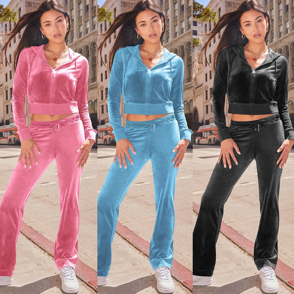 YD8817 European and American women's clothing, 's new models, fashionable and casual silver fox velvet cardigan two-piece set,  women's clothing