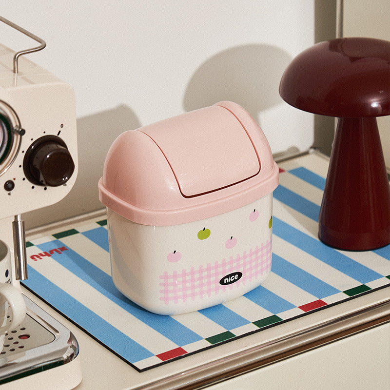 Cartoon cute desktop stationery storage bucket mini storage box high-value office dormitory desktop paper basket miscellaneous items bucket