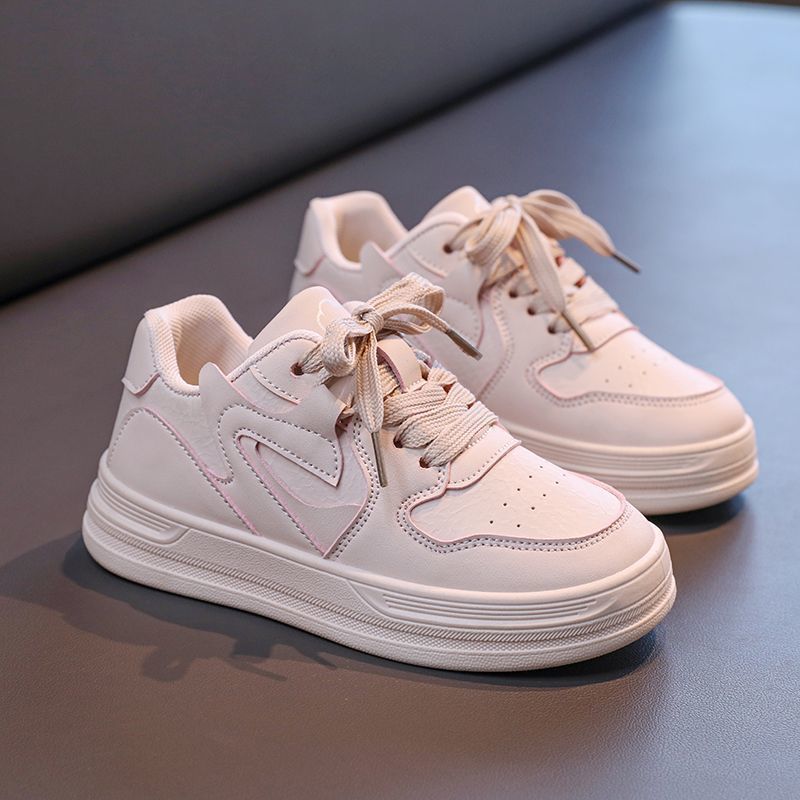 spring/autumn new dopamine round-toe kids' sneakers, white canvas shoes, chunky sole platform sneakers, girls' macaron color scheme