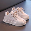 spring/autumn new dopamine round-toe kids' sneakers, white canvas shoes, chunky sole platform sneakers, girls' macaron color scheme