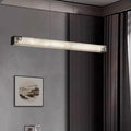 Minimalist light luxury marble new chinoiserie light luxury restaurant marble chandelier long strip one-word study cross-border thyristor dimming