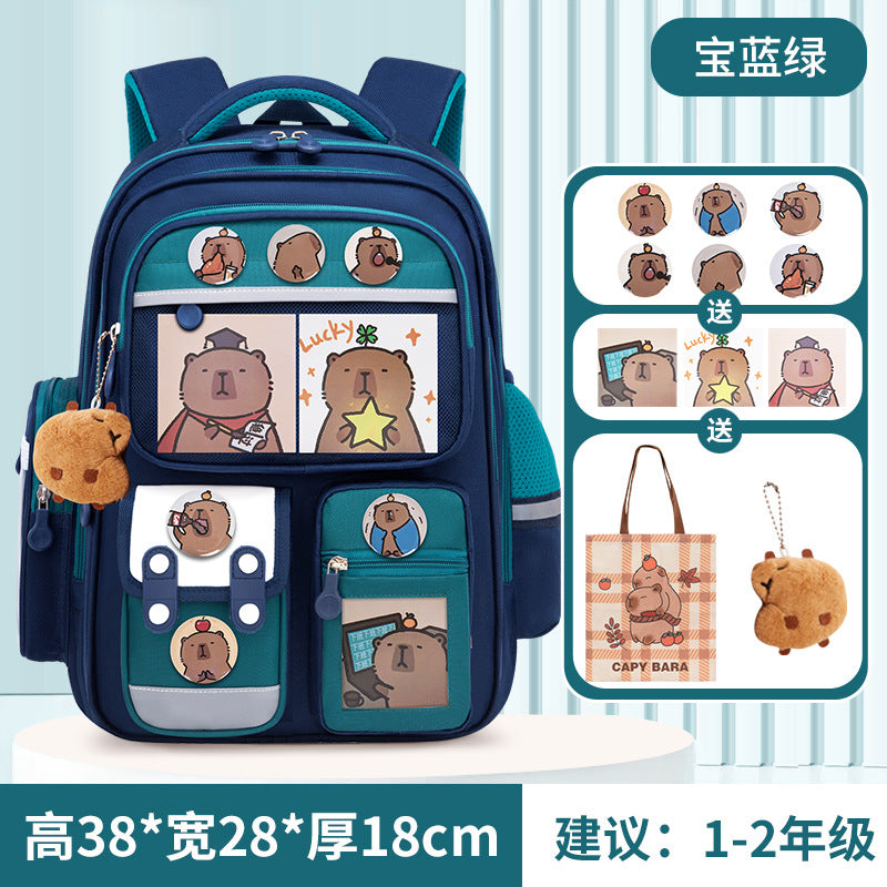 Kapibara new primary school bag, men's and women's 1-3-6 grades, light spine protection, large-capacity children's backpack