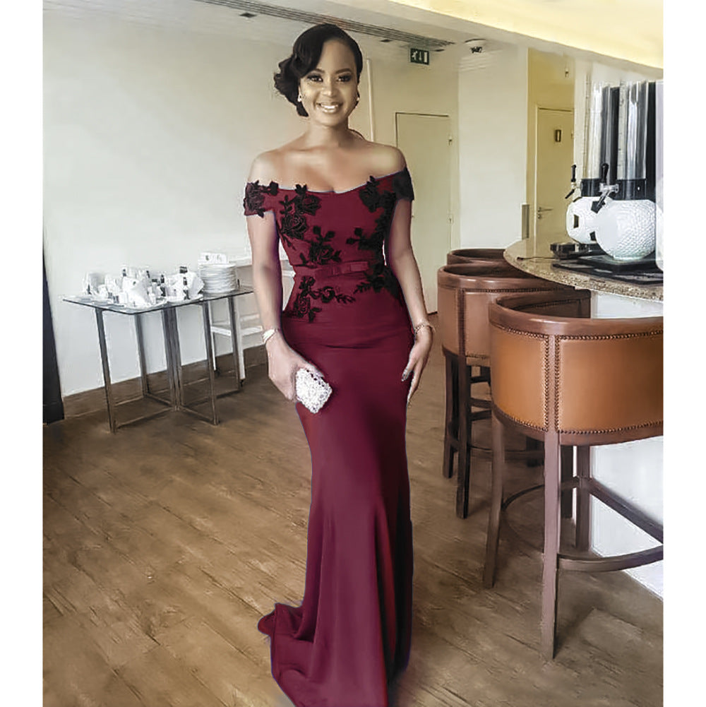 New women's off-the-shoulder mermaid bodycon prom gown sexy maxi dress -  &  wholesale